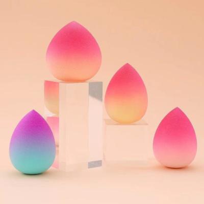 China Fashion Trend Customized Latex Waterdrop Waterdrop Gradient Pink Colorful Makeup Sponge Vegan Squash Beauty Free Blender Super Soft Puff Beauty Sponge for sale