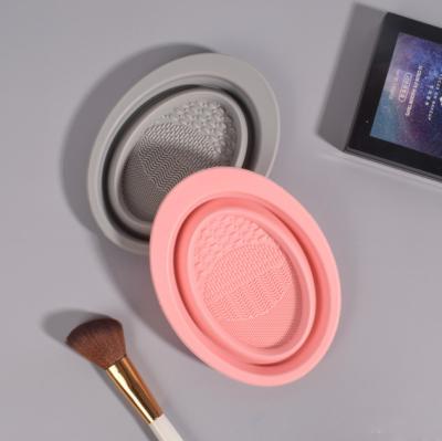 China Fashion Trend Customized Foldable Beauty Tools Remover Silicone Makeup Brush Cleaner Bowl Make Up Brush Gel Wash Cleaning Bowl for sale