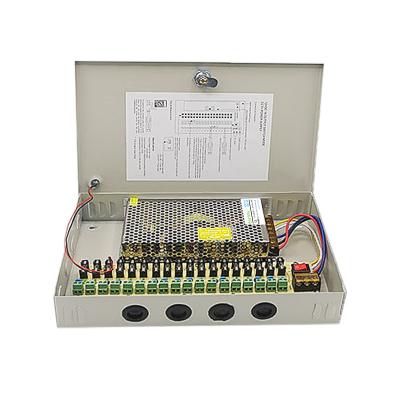 China 12V 15A 18 Channel Output Safety Power Supply Outdoor Rainproof Equipment Centralized Box 304*214*53MM for sale