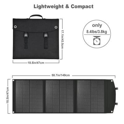 China No Noise Safe Reliable Foldable Power Bank Black 100w Solar Panel For Energy Storage Use 45cmx41cm for sale