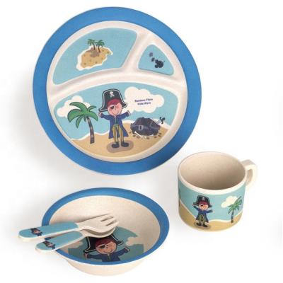 China Coastal Sustainable Eco Bamboo Fiber Kids Dinnerware Sets , Kids Dish Bowl Set for sale