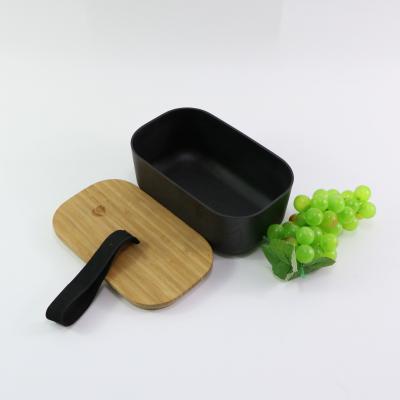 China Steamable Biodegradable Leakproof Bamboo Fiber Lunch Box Bento Box With Bamboo Lid for sale