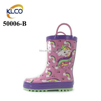 China Hot Selling Fashion Trend Fashion PVC Water Shoes Waterproof High Quality Shoes Pink Unicorn Girl's Rain Boots for sale