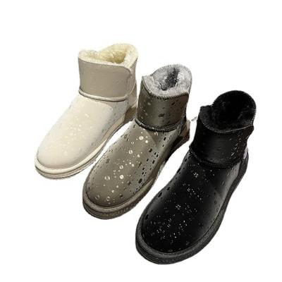 China Ladies Flat Outdoor Sequined Boots Winter Platform Boots Women Ankle Plush Cotton Warm Shoes for sale