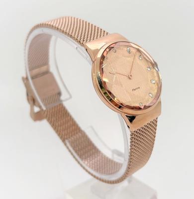 China Custom Matte Water Resistant Alloy 26mm Reflective Case Steel Band Family Case Rose Gold Mesh Band Classic Wrist Watch for sale