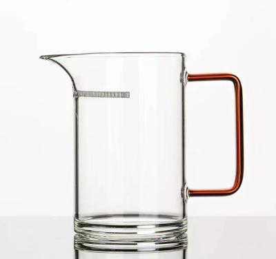 China Viable Manufacturers Crescent Fair Borosilicate Glass Cup High Temperature Resistant for sale