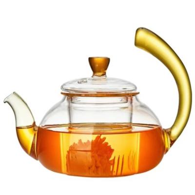 China Fire Safety Open Glass Teapot Microwave Viable 600ml And Borosilicate Glass Teapot High for sale