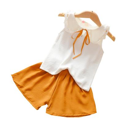 China 2021 summer short-sleeved two-piece suit girls' short-sleeved suit 1-3-5 years wholesale girls' boutique casual children's suit for sale