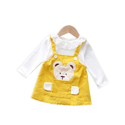 China 2021 casual made in China girls' spring and autumn long sleeve 2-5 years old children's soft strap dress for sale