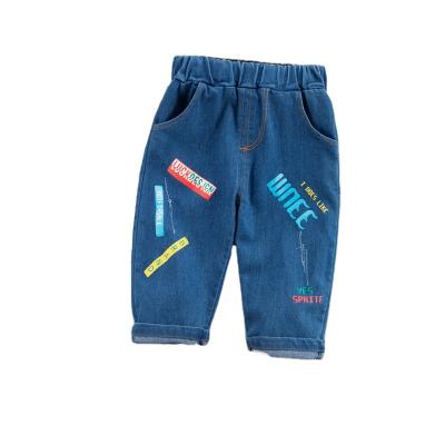 China 2021 High Quality Breathable Boutique Children Boys Casual Jeans Cartoon Pants 1-5 Years Old for sale