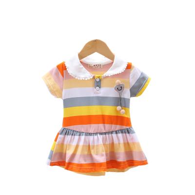 China 2021 Casual Made in China New Summer Children's Dress Girls Rainbow Dress Sweet1-2-3year for sale