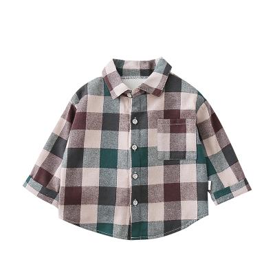 China New low-priced children's breathable gentleman's clothing 1-5 years old boys' simple shirt spring and autumn long-sleeved shirt tops for sale