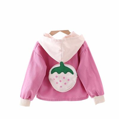 China 2021 casual low price wholesale children's clothing hooded girls 1-5 years long sleeve casual jacket for sale