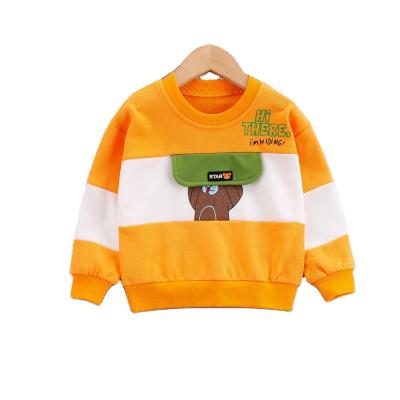 China 2021 Breathable Made In China 1-5 Years Old Boys Children Cartoon Striped Sweatshirt Long Sleeve Top for sale