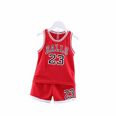 China High Quality Casual Baby Tank Top Breathable 1-5 Year Old Boys Two-piece Sweat-absorbent Boutique Sports Invest Basketball Uniform Suit for sale