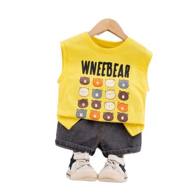 China Two-piece suit 1-4 years old baby boy summer vest suit children's casual shorts boutique casual children's clothing for sale