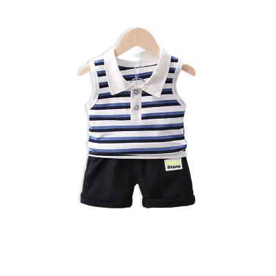 China Two-piece suit 1-4 years old baby boy summer vest suit children's casual shorts boutique casual children's clothing for sale