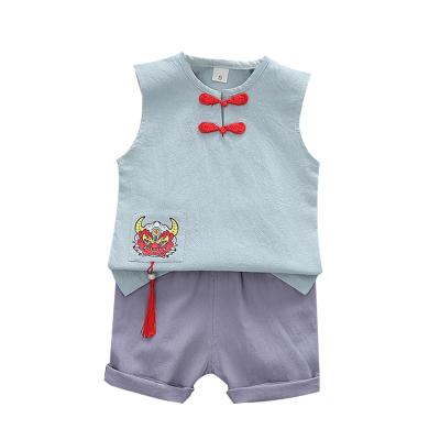 China Two-piece suit 1-4 years old baby boy summer vest suit children's casual shorts boutique casual children's clothing for sale