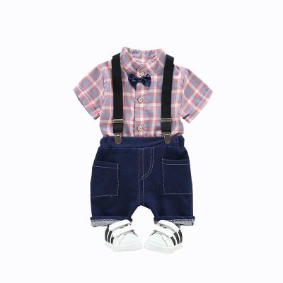 China 2021 wholesale low price summer popular children's shirt girl short sleeve two-piece jumpsuits casual for sale