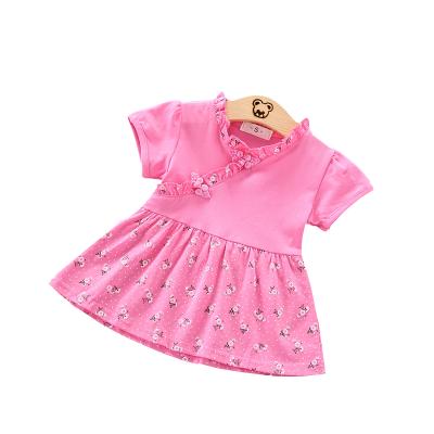 China Wholesale 2021 Chinese Manufacturer New Summer Children's Skirt 1-5 Years Girl Sweet Short Sleeve Dress for sale