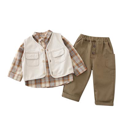 China 2021 casual China-made three-piece boy casual boutique spring and autumn children's vest handsome suit for sale