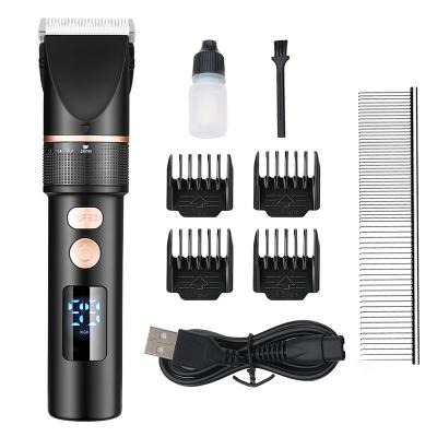 China 2022 Highest Level Low Noise Electric Rechargeable Barber LCD Display Cordless Haircut Machine Men Salon Blade Hair Clipper Trimmer for sale