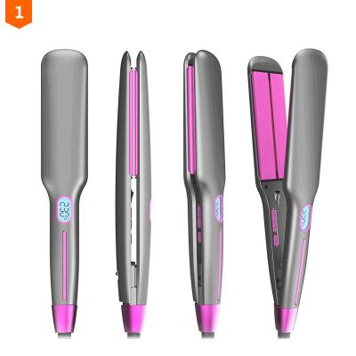 China LCD Display Professional Digital Ceramic Infrared Function Safety Tourmaline Hair Straightener Wet & Dry Curler for sale