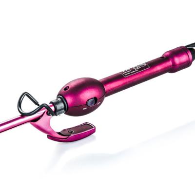 China Adjustable Heat Settings Custom 9mm Curling Iron LCD Digital Display Titanium Alloy Twist Flat Pink Hair Curler Household Tool Hair Curler Styling Iron for sale