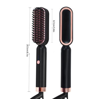 China Foldable Brush Home Professional Straight Splint Comb Hair Use Ceramic Hair Curving Dual Function Negative Ion Hair Straightening Comb for sale