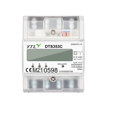 China YTL DTS353C DIN Rail Three Phase 4 Module Electric Meter CE RoHS Approved DTS353C for sale