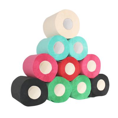 China Custom embossing toilet paper soft comfortable pure wood pulp tissue paper towel color toilet paper household paper for sale