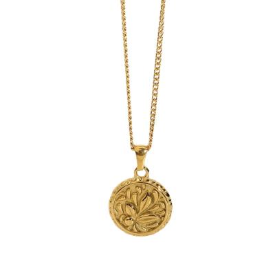 China Wholesale 2022 cheap gold plated jewelry trendy stainless steel fashion jewelry necklaces14k 18k flower necklace jewelry new arrival for sale