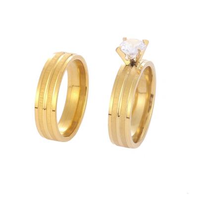 China FASHIONABLE Manufacturer Custom High Quality Jewelry Non Fade Best Selling Cheap Jewelry Ring Gold Ring Luxury Couples Ring for sale