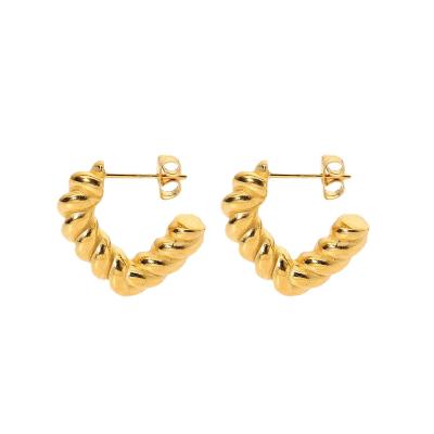 China FASHIONABLE Jewelry Supplier PVD 18k Gold Plated Jewelry 18k Gold Plated Stainless Steel Waterproof Top Earrings Wholesale for sale