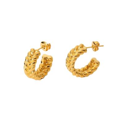 China 2021 New Late FASHION Jewelry 18k Gold Plated Stainless Steel Gold Plated Shiny Earrings Shiny Gold Plated Jewelry Wholesale for sale