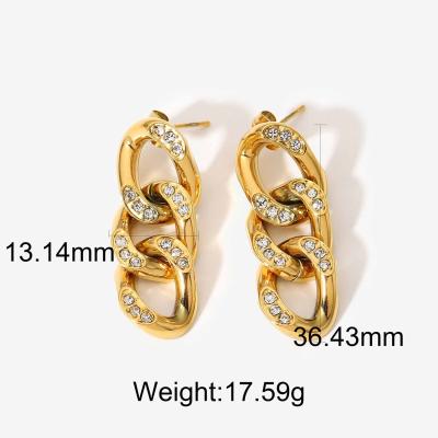 China 2022 new arrivals 18k gold custom made high quality jewelry link chain earrings from FASHIONABLE manufacturer or wholesale for sale