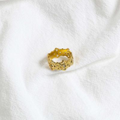 China 2021 new fashionable late jewelry high quality gold plated creative gold 316l jewelry 18k stainless steel rings plated jewelry wholesale for sale