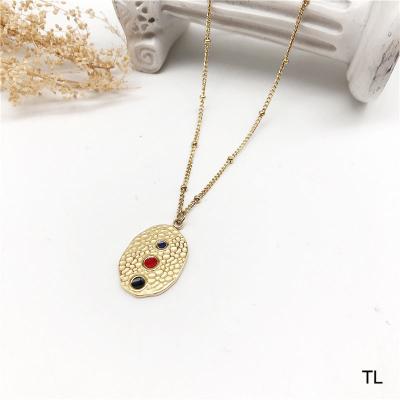 China 2022 new arrivals FASHIONABLE manufacturer jewelry or high quality custom made 18k gold plated pendant jewelry wholesale necklace for sale