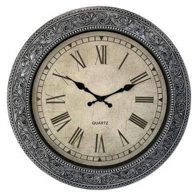 China Beautiful Antique Style Antiques Customized Luxury Carved Home Decor Wall Clock Large Clock For Hall for sale