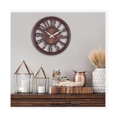 China Rustic Wooden Handmade Mobile Watch Clock Decor OEM Crafts Modern Gear 3d Modern Wall Clock for sale