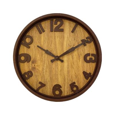 China Contemporary Promotional Good Quality Custom Clock Designer 3D Designer 3D Modern Wall Clock Wooden Plastic Wall Clock for sale