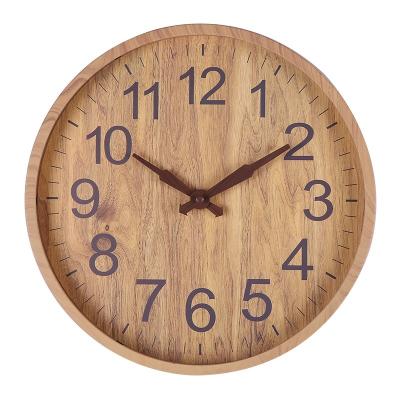 China Class Modern 12 Inch Wholesale Wood Design Wall Clock Watch Plastic Rustic Modern Wall Clock for sale