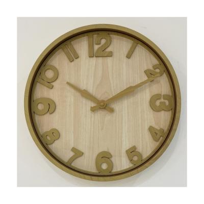 China Traditional Popular Futuristic Wooden Circle Wall Clock Grain Modern Designs Modern Wall Clock for sale