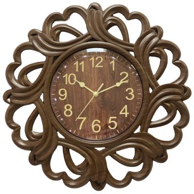 China Paster designers traditional wall clocks style decoration for living room 14 wood in paper vintage printed wholesale innovative body for sale