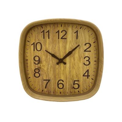 China New Arrival Country Effect Wooden Square Shape Decorative Wall Clocks Modern Wall Clock for sale