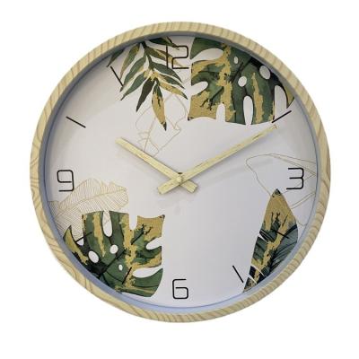 China New Fashion Decor Minimalist Plastic Designers Digital Wooden Wall Clock 12 Inch Gift Wall Watch for sale