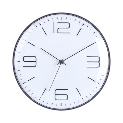 China CLASSIC 12 Inch Modern Design Custom Round Arc Shaped Glass Wall Clock OEM Modern Glass Wall Clock for sale