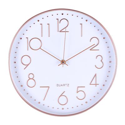 China New Style Calendars Decorative Modern Wall Clock Rose Gold Decoration Custom Round Modern Wall Clock for sale