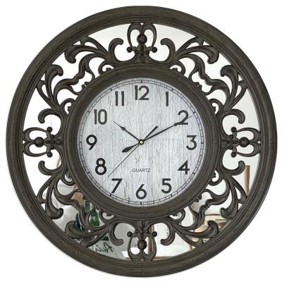 China Wholesale Decorative Calendars Mirror View Large Antique Wall Sticker Wall Clock For Hotel Wall Watch for sale