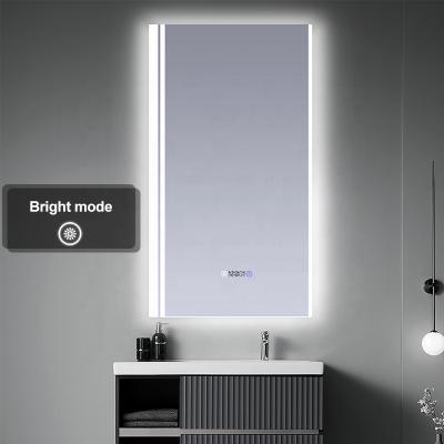 China Smart Touch Fog Light LED Switch Lighted Bathroom Mirrors, Wall Mounted Dressing Table Mirrors With Light, One Dimmer Memory Touch Switch, Anti-Fog Device for sale